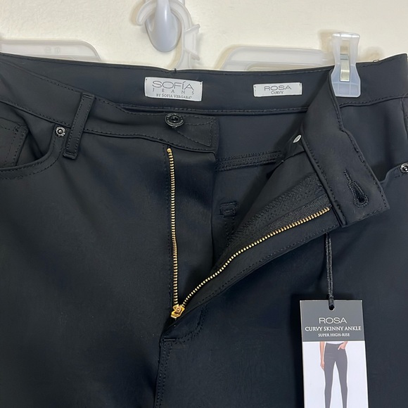 Sofia Jeans Rosa Curvy Scuba Skinny Ankle Supper High Rise Black - Picture 2 of 7
